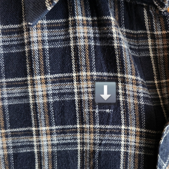 Dickies Flannel Shirt Bundle Men's Large Blue Navy Plaid Cotton Snap Button - Picture 5 of 12